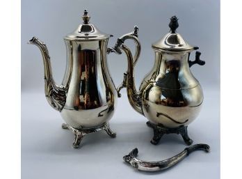 Two Silver-plate Teapots By ROGERS. One Teapot Has Broken Handle.