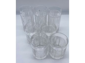 Set Of Ralph Lauren Drinking Glasses. Three Tall Glasses And Four Whiskey Glasses.