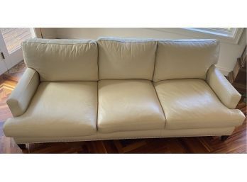 Hancock & Moore, White Protected Leather Sofa, 90 X 42 Inches (2)