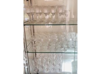 Collection Of Heisey Danish Princess Wine Glasses, 52 Count