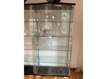 Tall Glass Shelf Unit - Currently It Is Locked OPEN - And There Is No Key