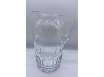 Crystal Glass Pitcher, Brand Unknown. Stands Approximately 9.5 Inches Tall