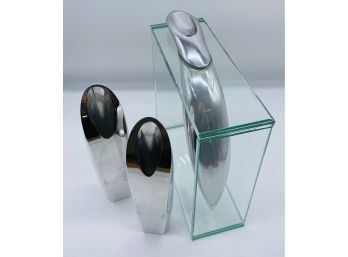 NAMBE Vases, Three, One Situated In Glass