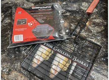 Grill Parts Pro 55 In Grill Cover And A Charcoal Companion Fish Grilling Basket. BOTH UNOPENED!!