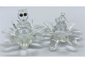 Crystal Glass Miniature Animal Figurines With Candle Votives