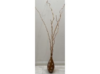 Gorgeous Simple Floral Wooden Vase And Tall Stem Decor.