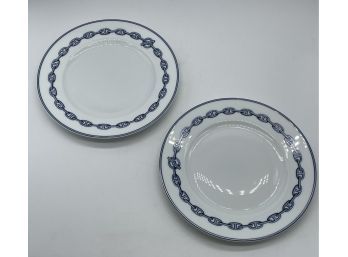 HERMES Chaine D'Ancre Blue Chain Dinner Plates (2). Hermes Art De La Table, PARIS.