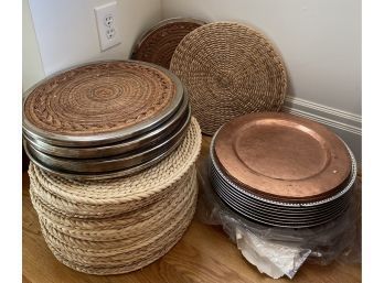 Huge Lot Of Chargers And Place Mats!