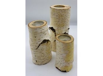 Set Of Three Aspen Tree Candle Holders, Unknown Brand