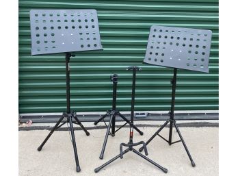 Two Music Stands And A Guitar Stand
