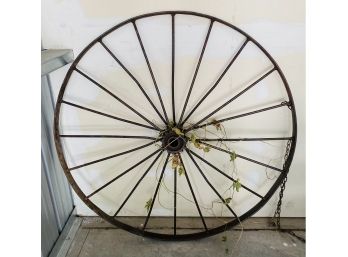 Large Wagon Wheel! Can Be Used For Rustic Landscape Design. Approximately 55 Inches In Diameter.