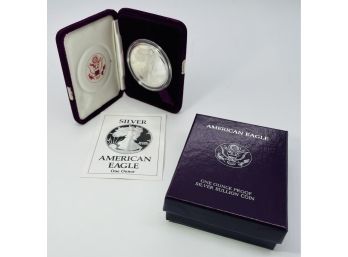 American Eagle  One Ounce Proof Silver Bullion Coin, Certificate Of Authenticity