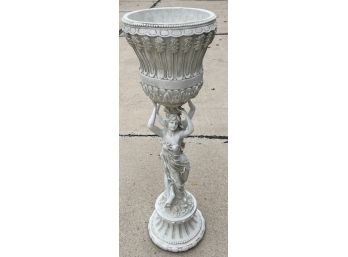 GORGEOUS Flower Pot Stand With Beautiful Detail. Stands Approximately 3 Feet Tall