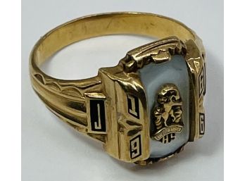 1966 High School Ring, 10K, Initials 'JW'