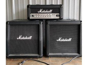 Two MARSHALL Stack Speakers And Mini Amp In Awesome Condition