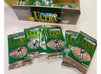 Fleer 1991 Ultra Football Cards With Original Box, 24 Packs Included