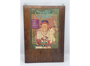 Stan The Man Musial, Legendary Hall Of Famer, Puzzle. Attached To Wooden Board With Hooks.