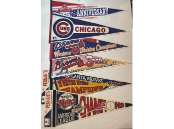 MLB Pennants (6). Wrigley Field, Chicago Cubs, Braves , Twins 1991 World Series