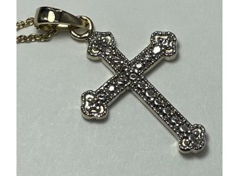 Stunning Crucifix And Chain, Cross Marked 325, Chain Marked 925, 16.65 K