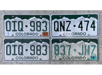 4 Old Colorado License Plates