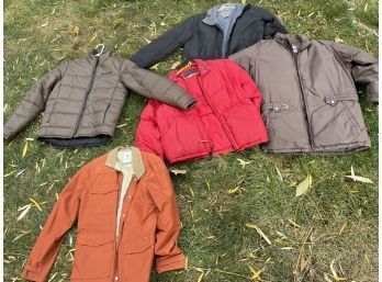 Collection Of Winter Coats Including A Brown Timberland Jacket, Size S, Sierra Designs, L.L Bean, Sizes S To M