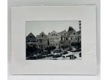 Black And White Film Print Of Painted Ladies In San Francisco, 5x7 Photo In 8x10 Matte Frame