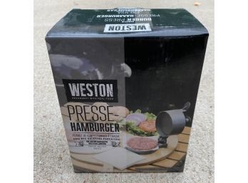 Burger Press By WESTON In Unopened Box, Plus Box Of Patty Paper