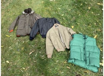 Collection Of Winter Jackets And A Vest. Brands Like Perfect England, Members Only And 10x. Size S-M