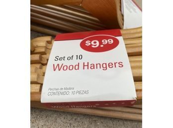 Large Collection Of Wooden Hangers! 8 Unopened Packs Of 10