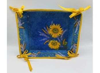 Decorative Napkin Holder / Basket With Sunflower Design