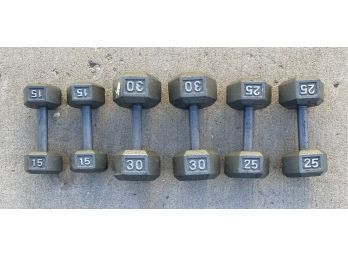 Set Of Weights, 15 25 And 30 Pound