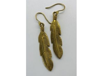 Lovely Metal Leaf Earrings, Approximately 2 Inches Long