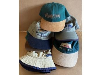 Collection Of Cool Baseball Caps, Including An Awesome YELLOWSTONE Hat And Columbia Fishing Cap