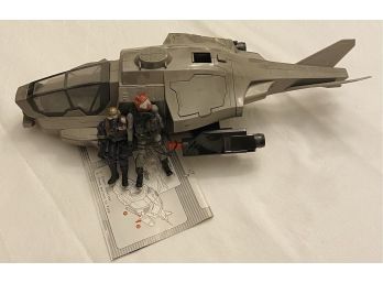 Authentic G.I. JOE Action Figures. Two Loose Figures, Plus Cobra Gunship With Original Assembly Instructions