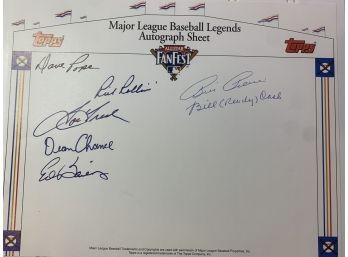 Mudcat Grant Gift MLB Legends Autograph Sheet (10 Signatures)