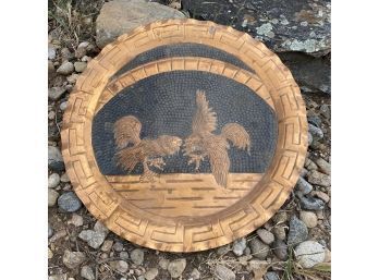 Awesome Brass Serving Dish With Bird Design! Approximately 16 Inches In Diameter Diameter