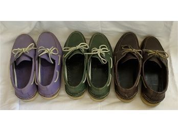 Three Pair Of Authentic SPERRY Shoes, All Mens Size 10.5