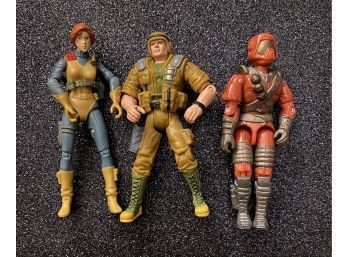 Collection Of Three Loose G.I. JOE Action Figures, Including Collectible Agent Scarlett