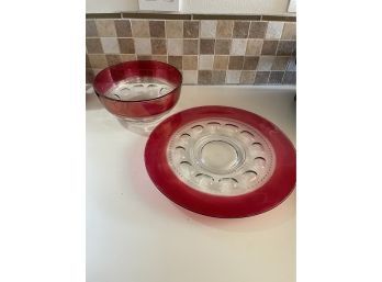 Ruby Crown Salad Bowl And Serving Dish By Colony.