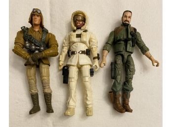 Authentic G.I. JOE Action Figures! Three Loose Figures, One In Snowsuit