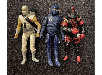 Authentic G.I. JOE Action Figures! Three Loose Figures Including 2002 Cobra Commander