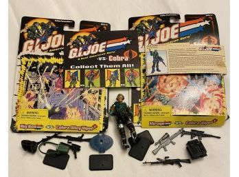 Collection Of Authentic G.I. JOE Action Figures And Weapons, Including Agent Mirage