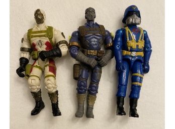 Authentic G.I. JOE Action Figures! Three Loose Figures Including Cobra Trooper And Cobra CLAWS