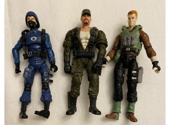 Authentic G.I. JOE Action Figures! Three Loose Action Figures Including Cobra Officer