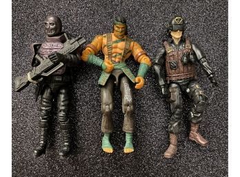 Authentic G.I. JOE Action Figures! Three Loose Figures, Including 2002 Nunchuck Figure