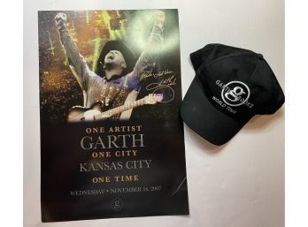 Garth Brooks World Tour Hat And Tour Poster From November 2007.