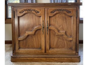 Wood Side Table With Gorgeous Detail And Folding Top