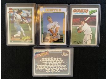 Canseco 1991, Ginter 2005,  Hill 1978,  Tigers 1980 Topps