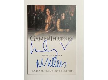 Game Of Thrones LIMITED EDITION Autograph Card By Indira Varma And Rosabell Laurenti Sellers. 2018.