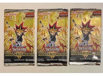 Three Yu-Gi-Oh Unopened MILLENNIUM PACKS With 5 Cards Inside (Each) Lot #2